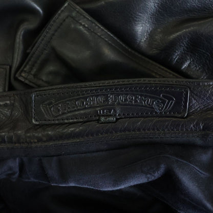 Chrome Hearts Fatigue Lthr Leather Crossball Button Cargo Shorts Black Silver — view 8