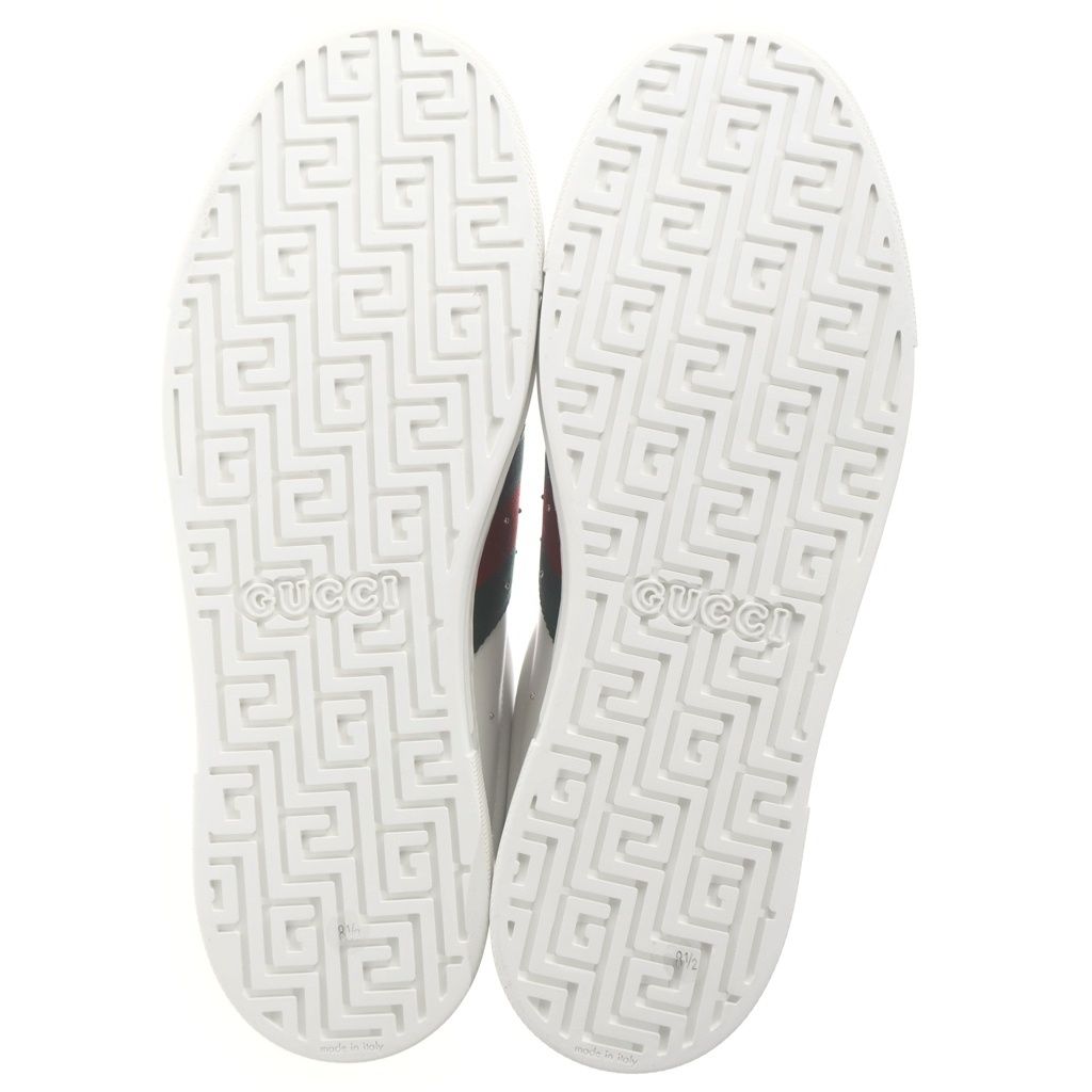 Gucci Ace Studded Multiplication Low Cut Sneakers White — view 5