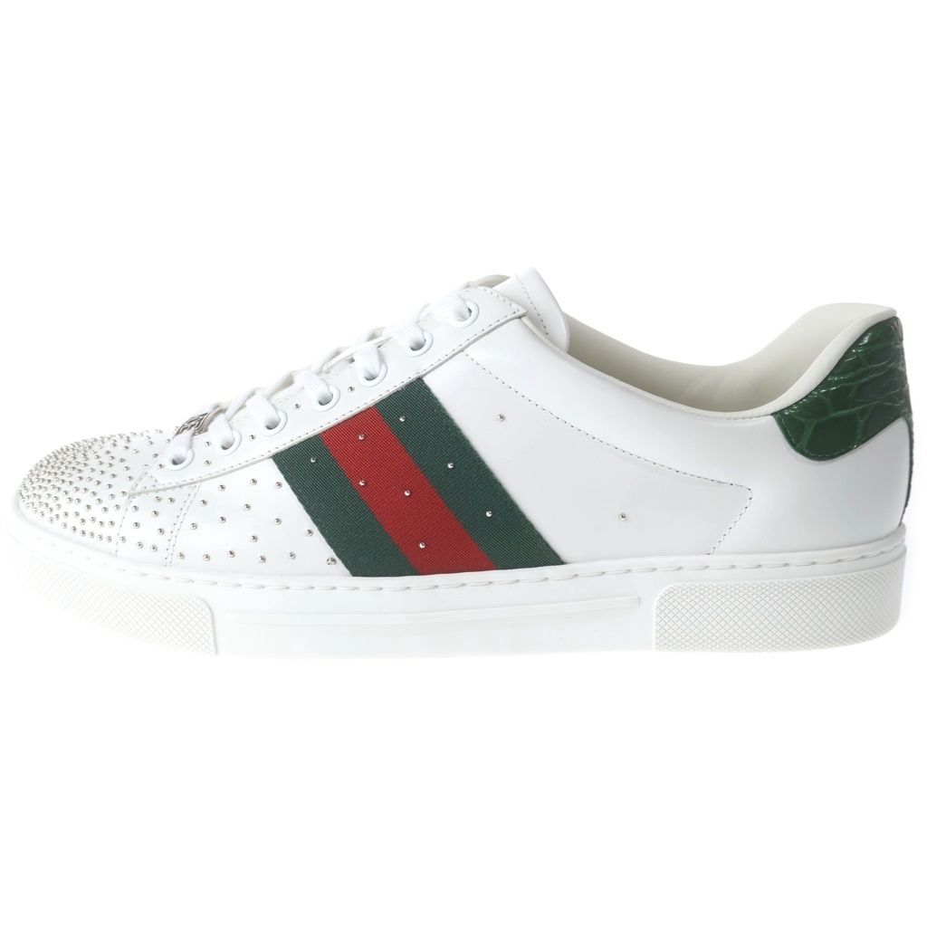 Gucci Ace Studded Multiplication Low Cut Sneakers White