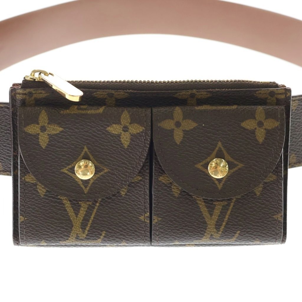 Louis Vuitton Monogram Ceinture Pochette Duo Belt Bag Waist Pouch Brown Leather — view 5