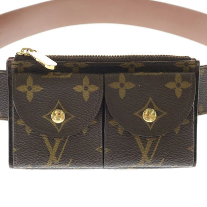 Louis Vuitton Monogram Ceinture Pochette Duo Belt Bag Waist Pouch Brown Leather — view 5