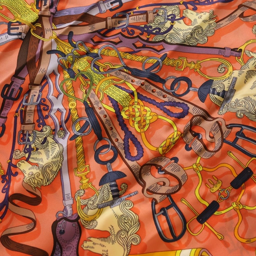 Hermes Carre 90 Silk Scarf Orange — view 2