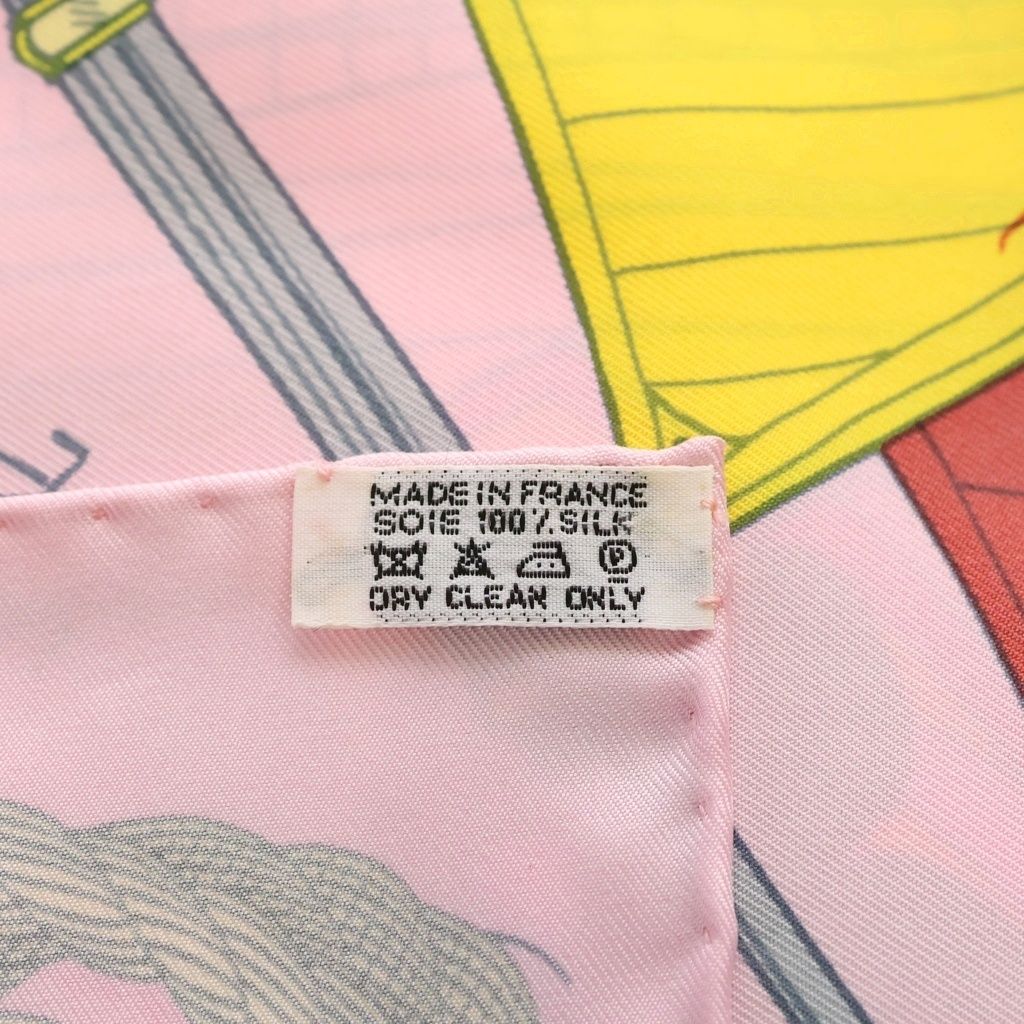 Hermes Carre 90 Cheval de Mer Silk Scarf Pink — view 4