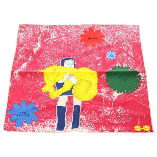 Hermes Carre 45 Gavroche Lifelong Friend Silk Scarf Pink