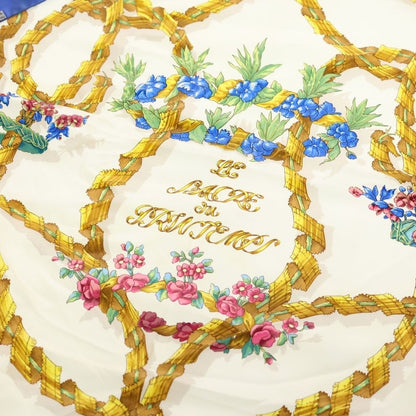 Hermes Carre 90 Botanical Silk Scarf Flower Ribbon Blue White — view 5
