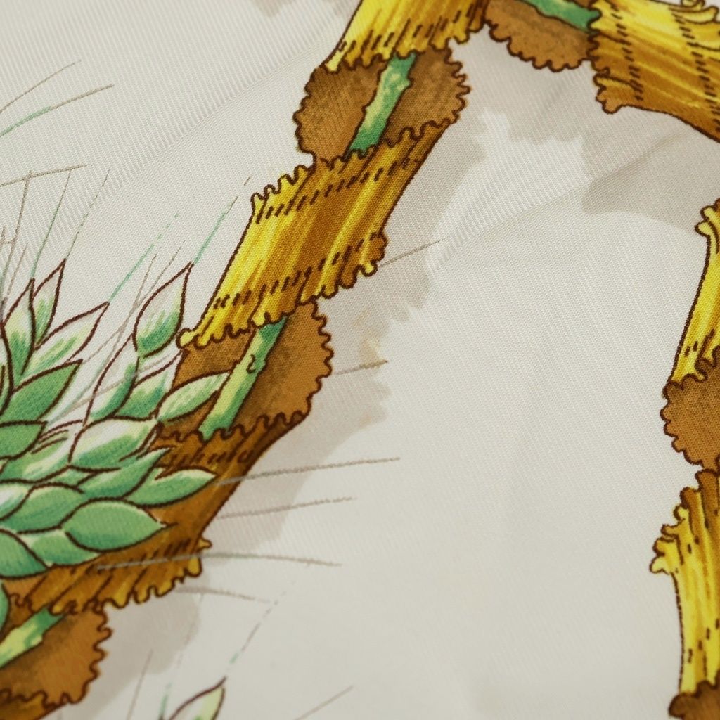 Hermes Carre 90 Botanical Silk Scarf Flower Ribbon Blue White — view 6