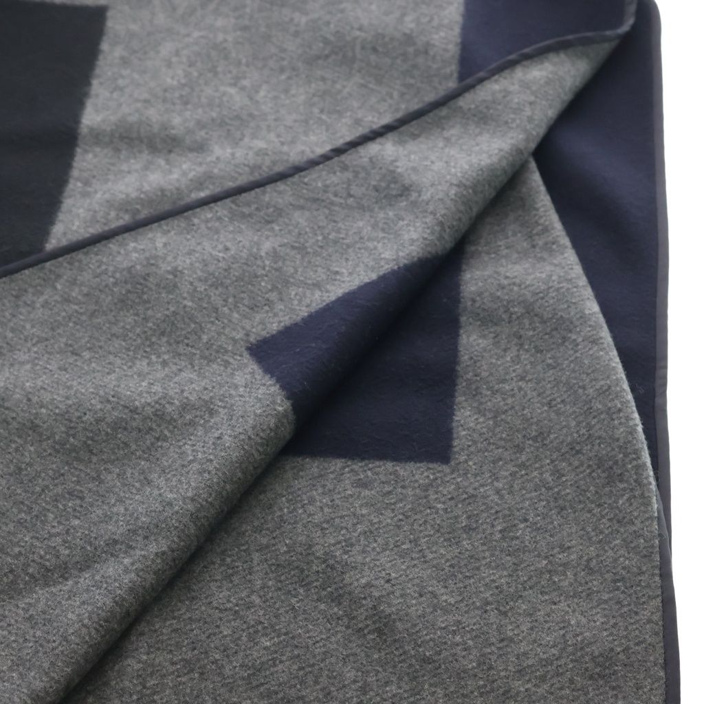 Hermes Cashmere Melton Cape Poncho Black Gray — view 4