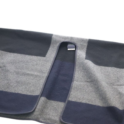 Hermes Cashmere Melton Cape Poncho Black Gray — view 7