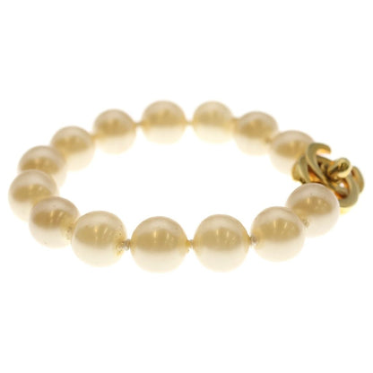 Chanel CC Logo Turnlock Pearl Bracelet Ivory Gold — view 3