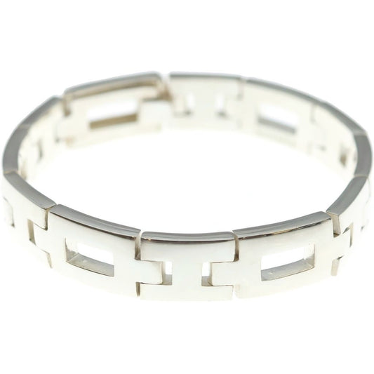 Hermes Logo Cles Bracelet Silver