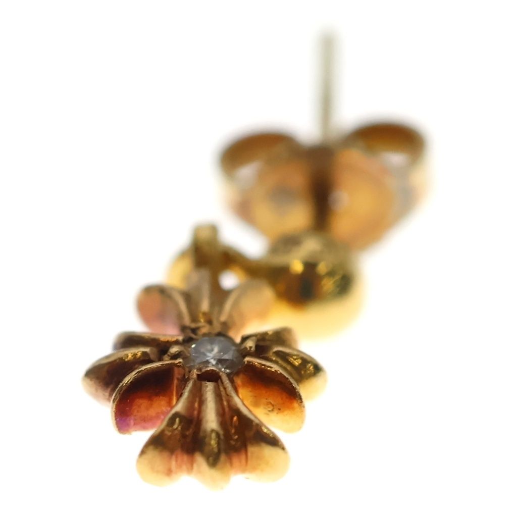 Chrome Hearts 22k Tny CH Pls Tiny CH Plus Drop Earrings 1 Diamond Gold — view 5