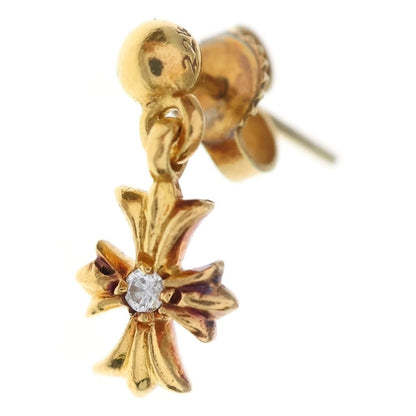 Chrome Hearts 22k Tny CH Pls Tiny CH Plus Drop Earrings 1 Diamond Gold
