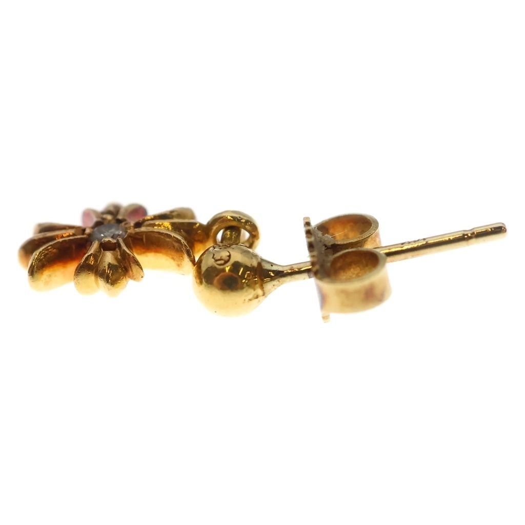 Chrome Hearts 22k Tny CH Pls Tiny CH Plus Drop Earrings 1 Diamond Gold — view 3