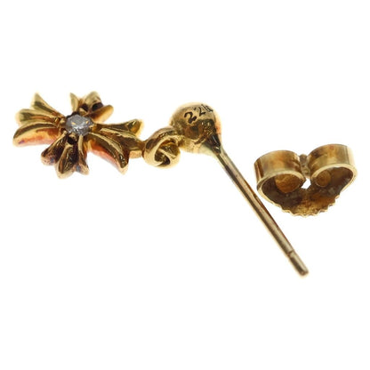 Chrome Hearts 22k Tny CH Pls Tiny CH Plus Drop Earrings 1 Diamond Gold — view 6