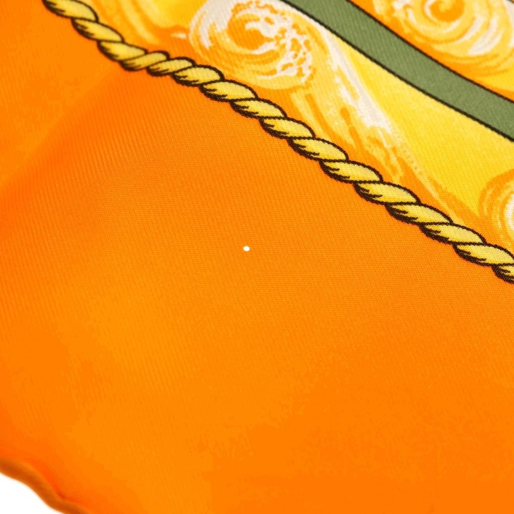 Hermes Carre 90 Vive le Vent Silk Scarf Orange — view 6
