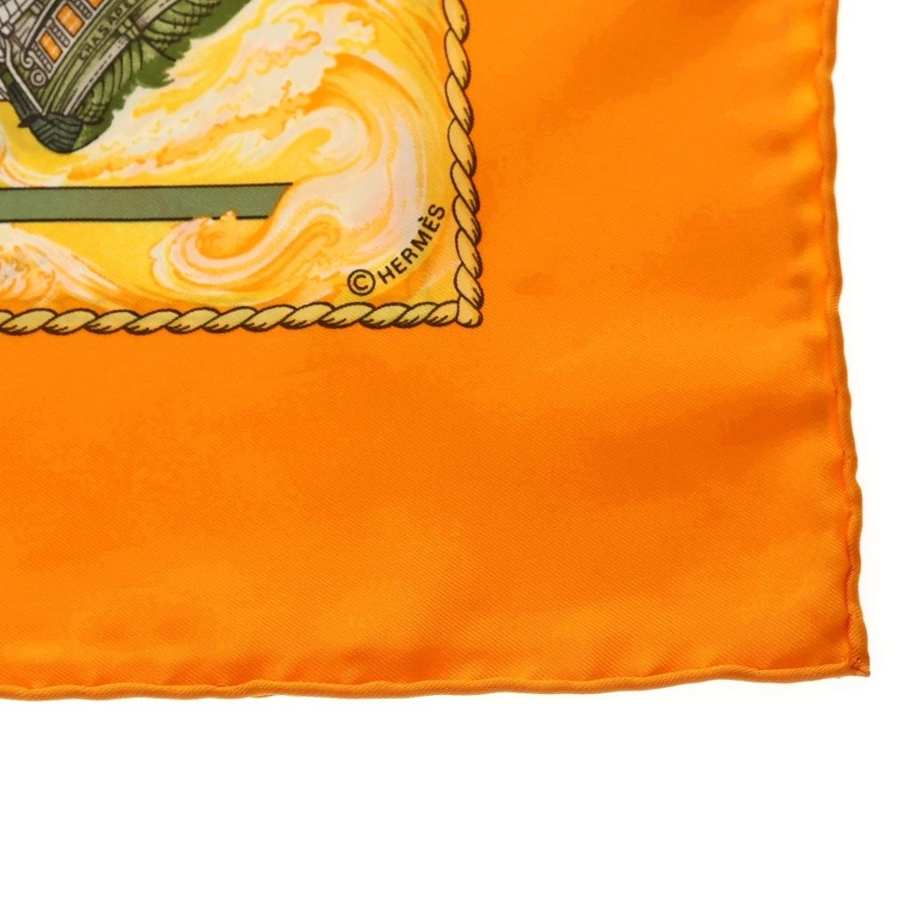 Hermes Carre 90 Vive le Vent Silk Scarf Orange — view 3