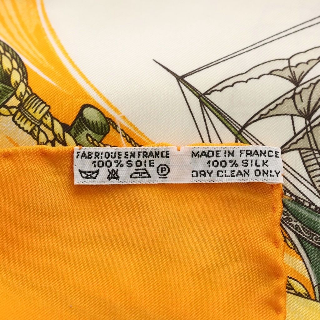 Hermes Carre 90 Vive le Vent Silk Scarf Orange — view 4