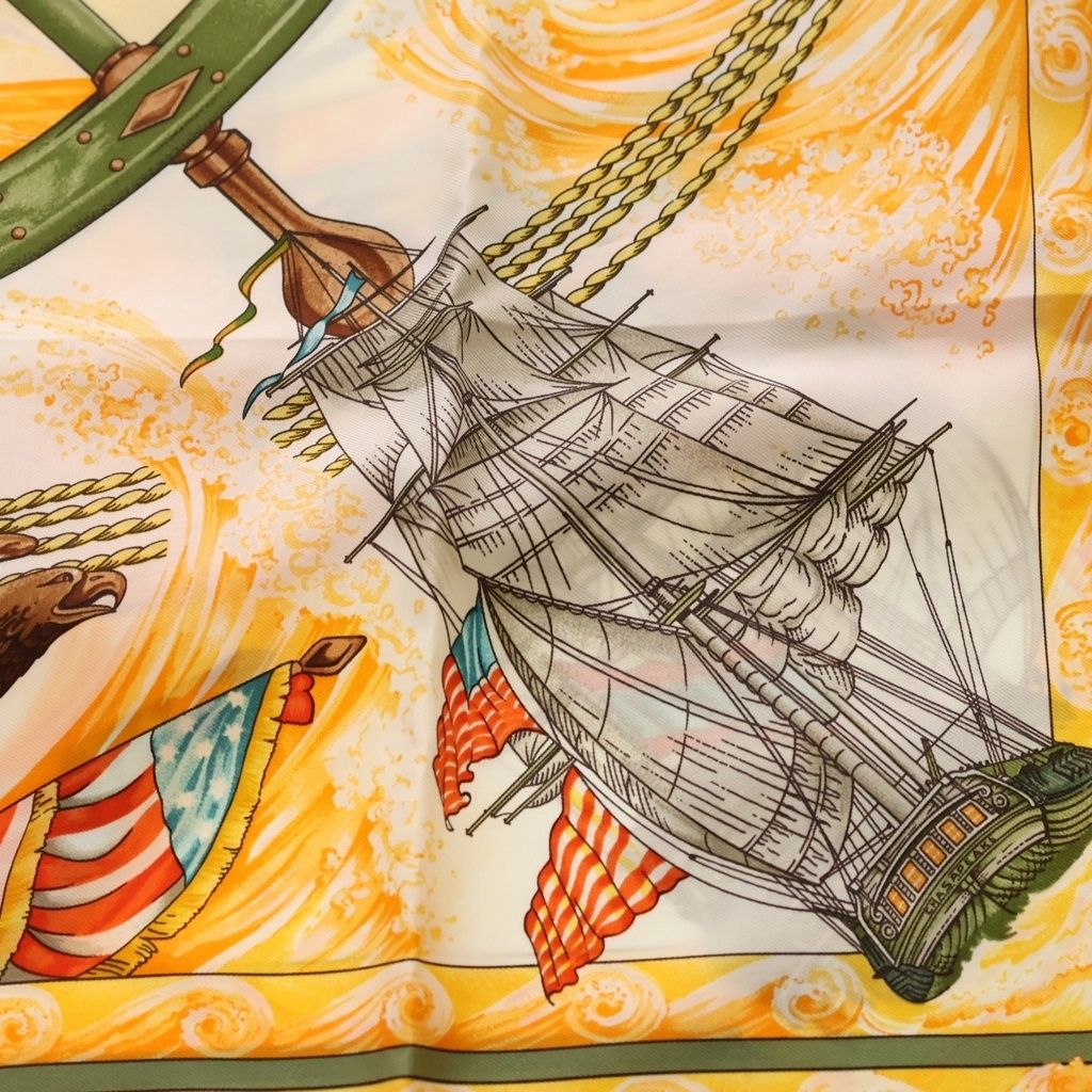 Hermes Carre 90 Vive le Vent Silk Scarf Orange — view 2