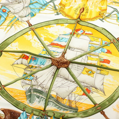 Hermes Carre 90 Vive le Vent Silk Scarf Orange — view 5