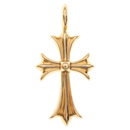 Chrome Hearts 22k Tny Crsf P Emld Tiny Fat Cross Pave Emerald Pendant Top Gold — view 2