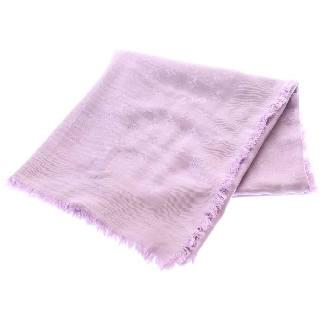Louis Vuitton Monogram Silk Shawl Purple Scarf
