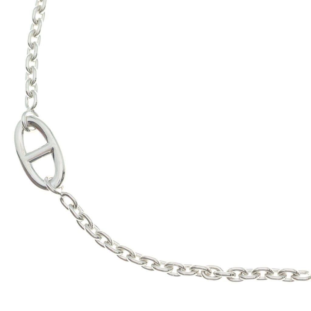 Hermes Chaine D'ancre Farandole 120 Chain Long Necklace Silver