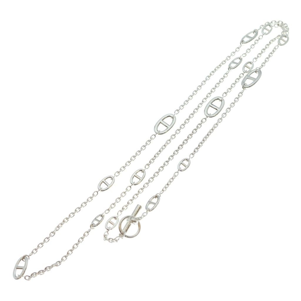 Hermes Chaine D'ancre Farandole 120 Chain Long Necklace Silver — view 2