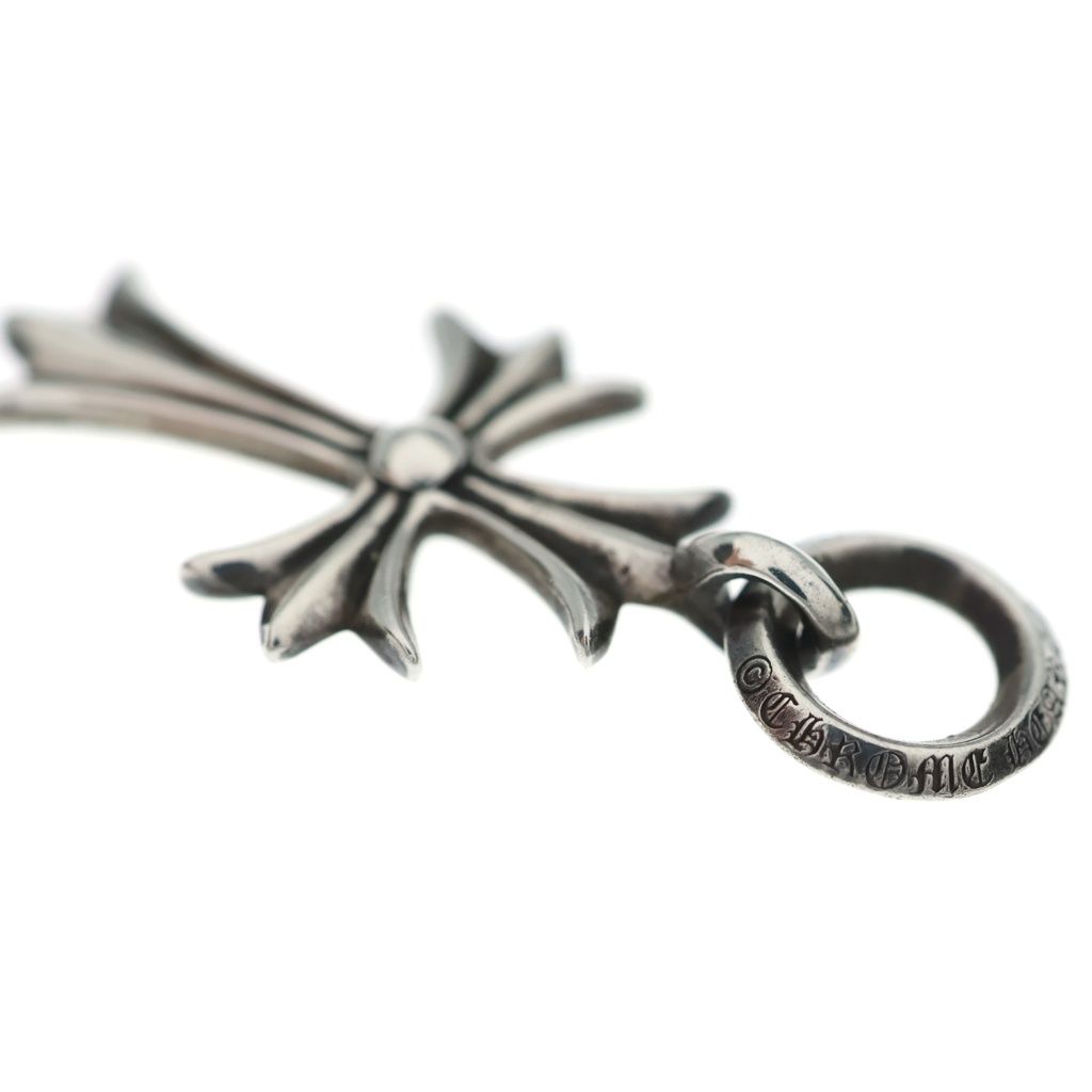 Chrome Hearts Tiny CH Cross Charm Necklace Top Silver — view 6