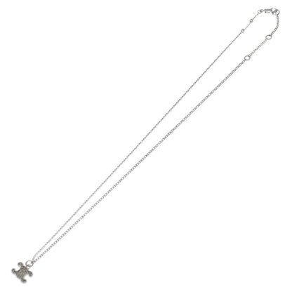 Celine Triomphe Rhinestone Pendant Chain Silver — view 2