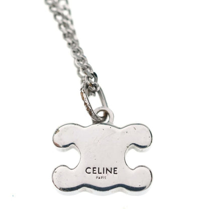 Celine Triomphe Rhinestone Pendant Chain Silver — view 5