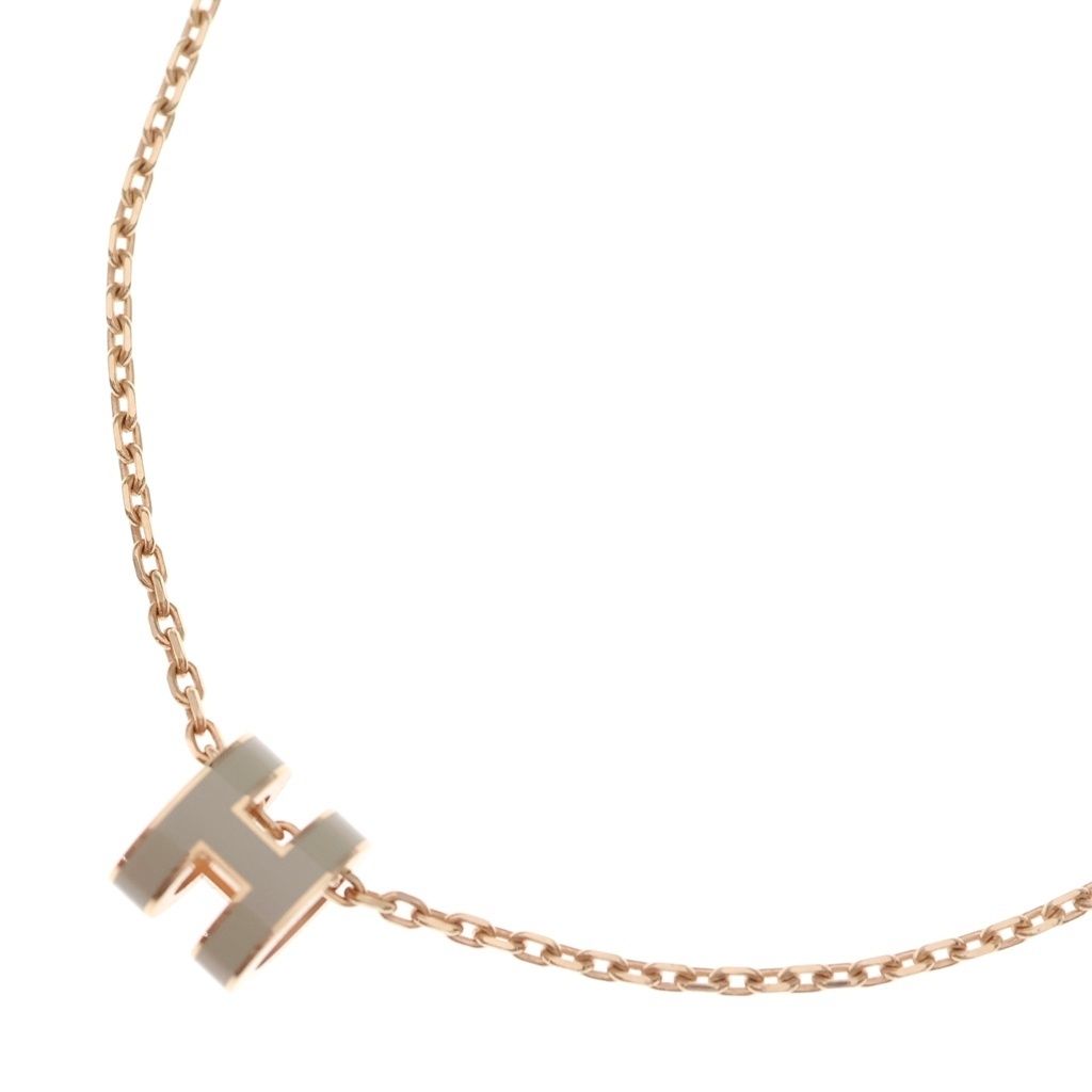 Hermes Pop Pendant Chain Beige Pink Gold