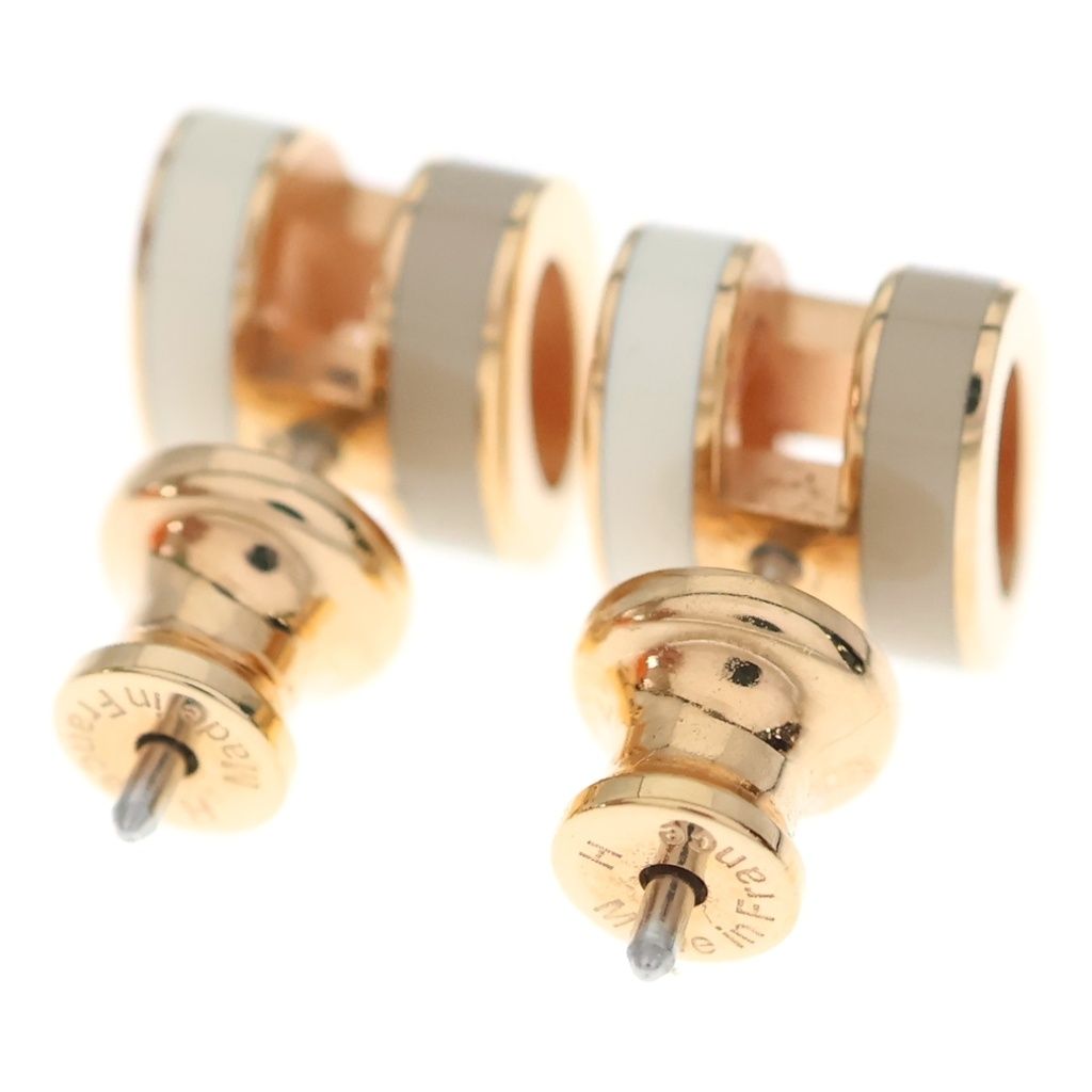 Hermes Pop Earrings Bicolor Beige White Pink Gold — view 2
