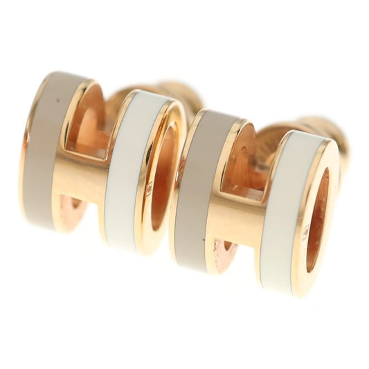 Hermes Pop Earrings Bicolor Beige White Pink Gold
