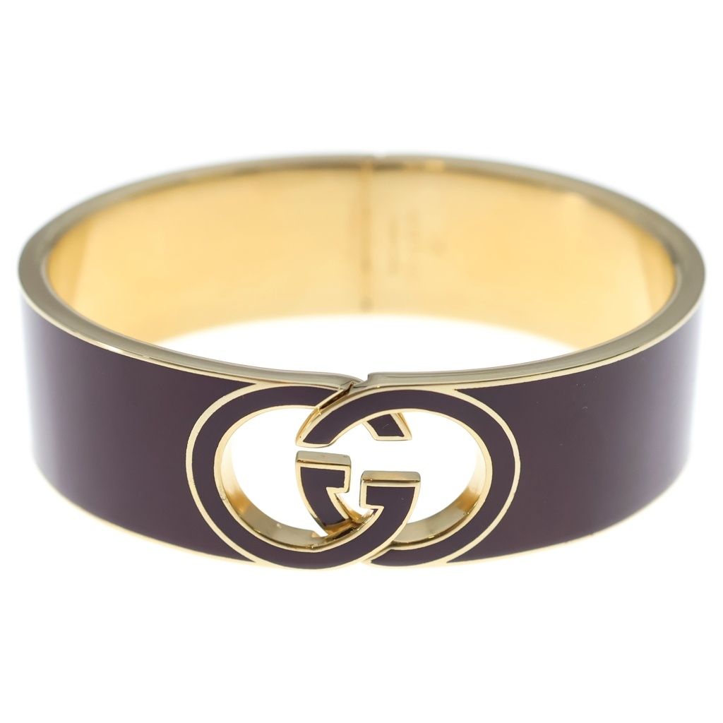 Gucci Interlocking Enamel Bracelet Bangle Brown