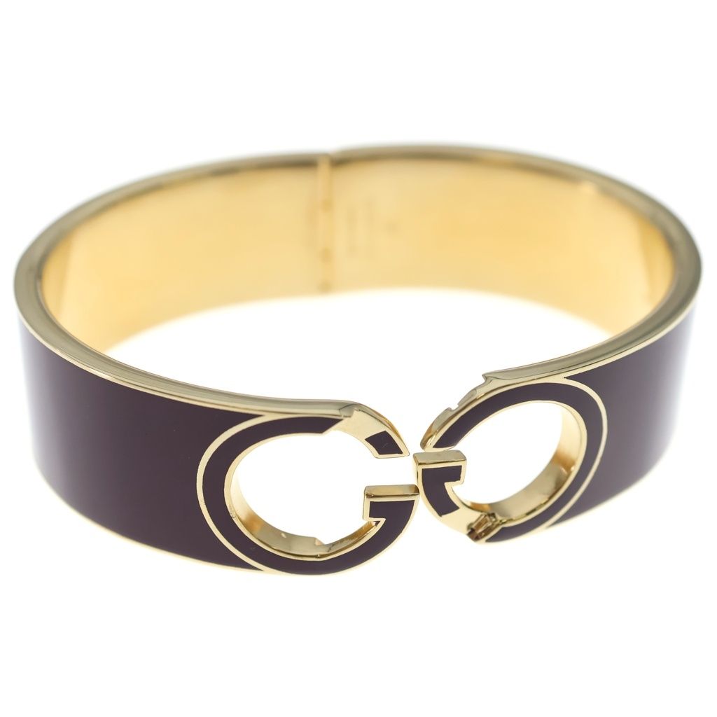 Gucci Interlocking Enamel Bracelet Bangle Brown — view 6