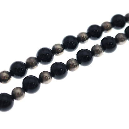 Tiffany & Co Vintage 925 Sterling Silver Black Onyx Beads Necklace — view 4