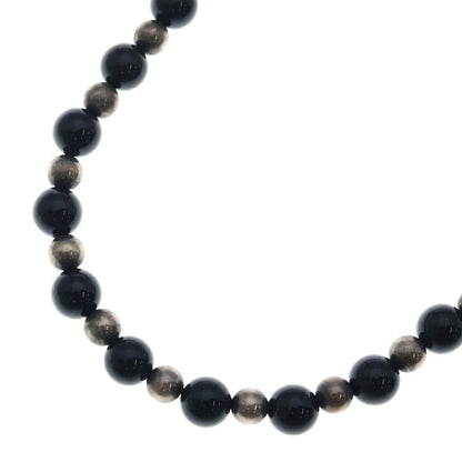 Tiffany & Co Vintage 925 Sterling Silver Black Onyx Beads Necklace