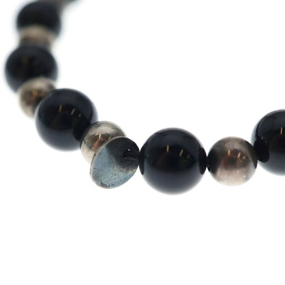 Tiffany & Co Vintage 925 Sterling Silver Black Onyx Beads Necklace — view 3