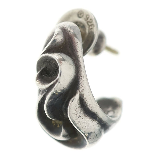 Chrome Hearts Carved Teardrop Earrings Silver