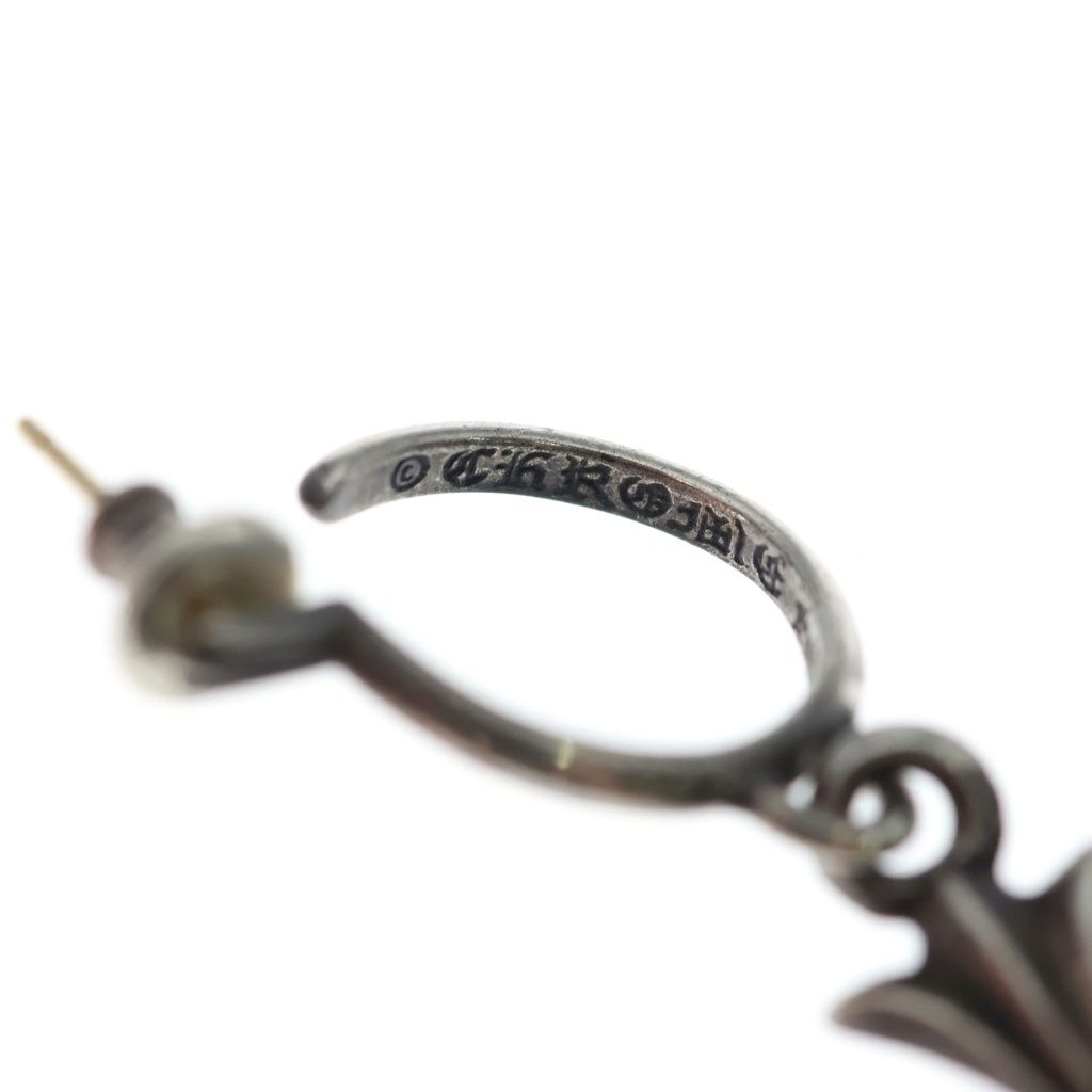 Chrome Hearts Tiny CH Cross Hoop Earrings Silver — view 5