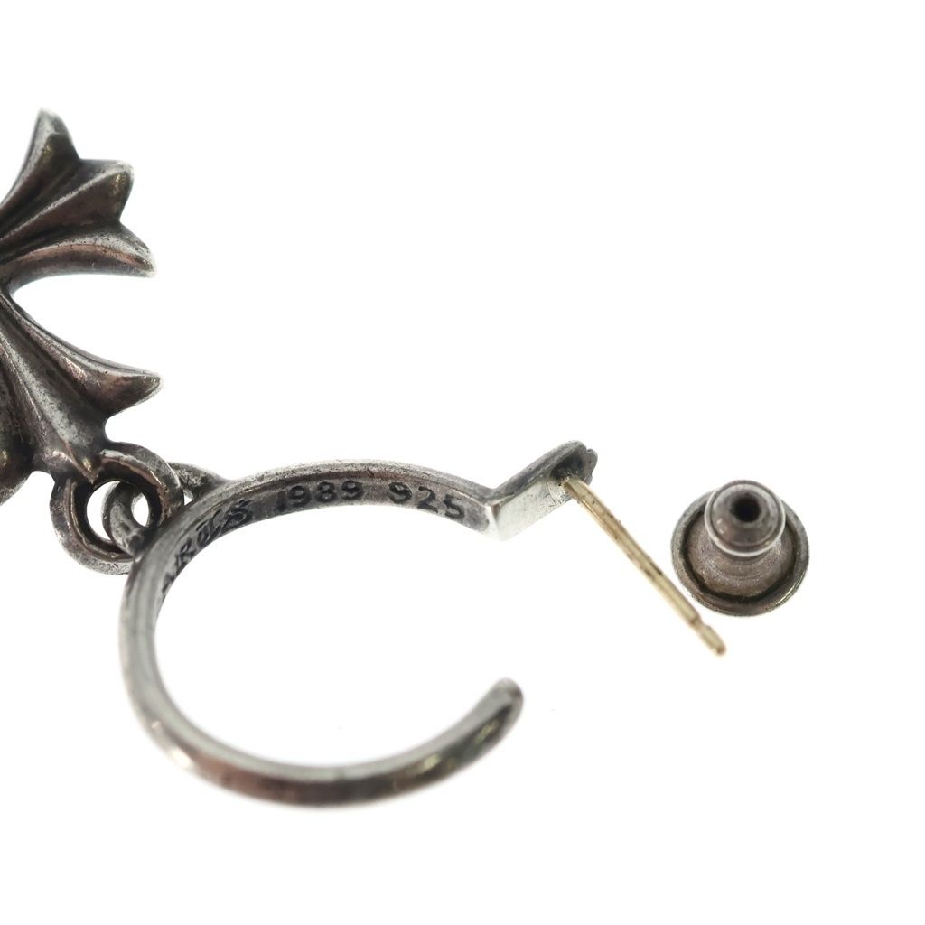 Chrome Hearts Tiny CH Cross Hoop Earrings Silver — view 6