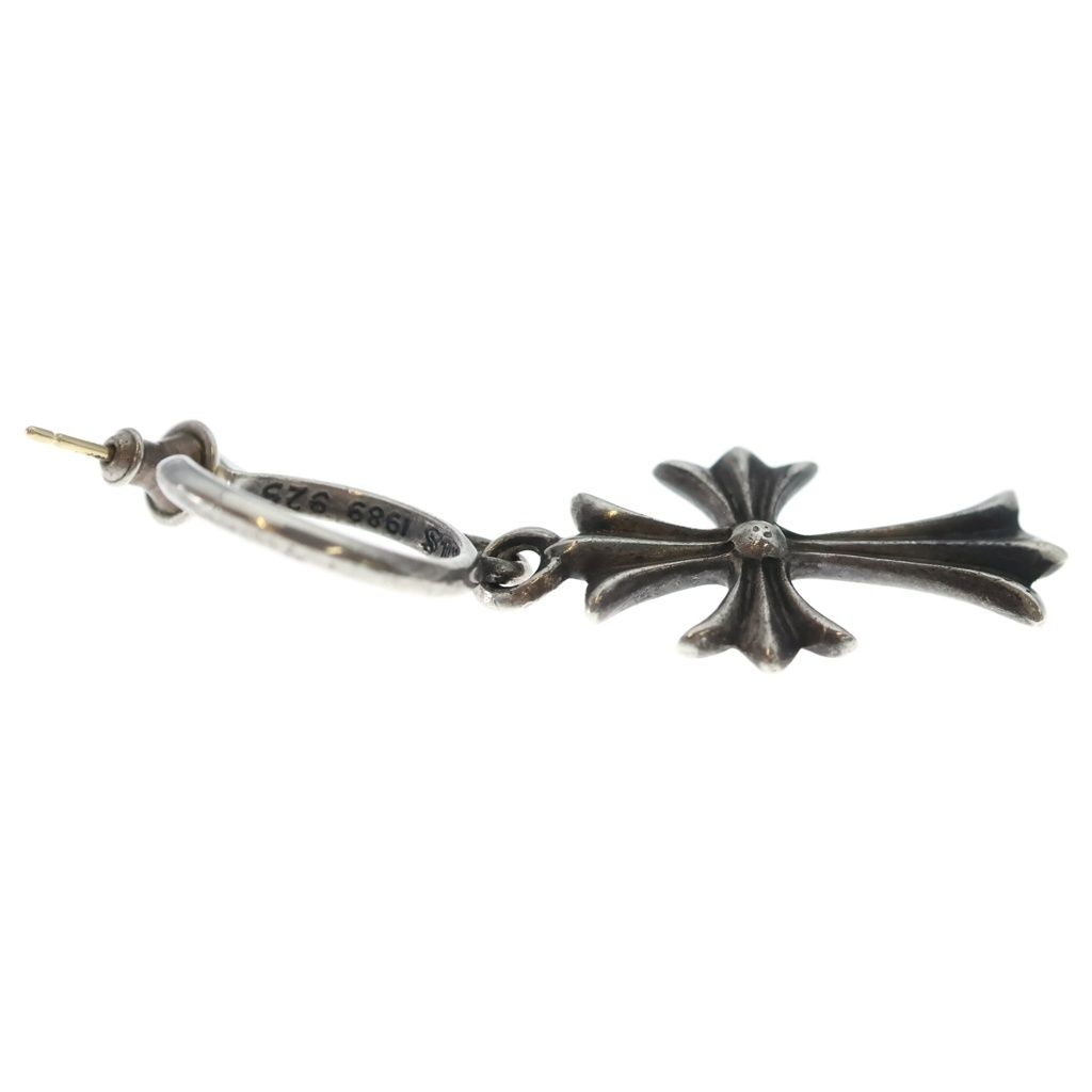 Chrome Hearts Tiny CH Cross Hoop Earrings Silver — view 4