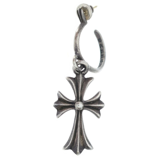 Chrome Hearts Tiny CH Cross Hoop Earrings Silver