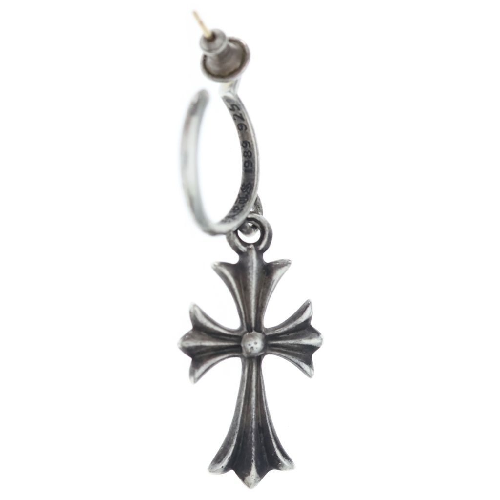 Chrome Hearts Tiny CH Cross Hoop Earrings Silver — view 2