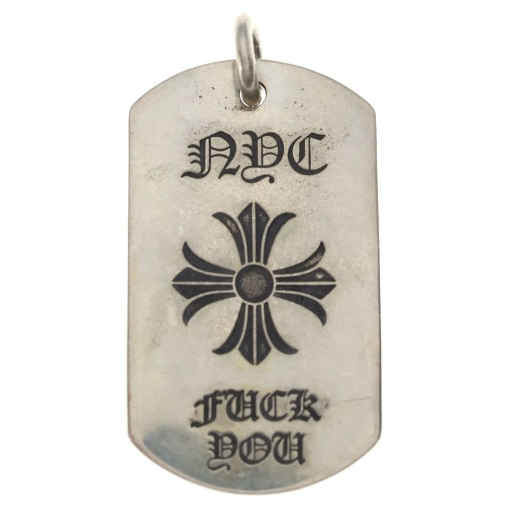 Chrome Hearts D Tag Lrg Nyc Limited Fuck You CH Plus Dog Tag Large Pendant