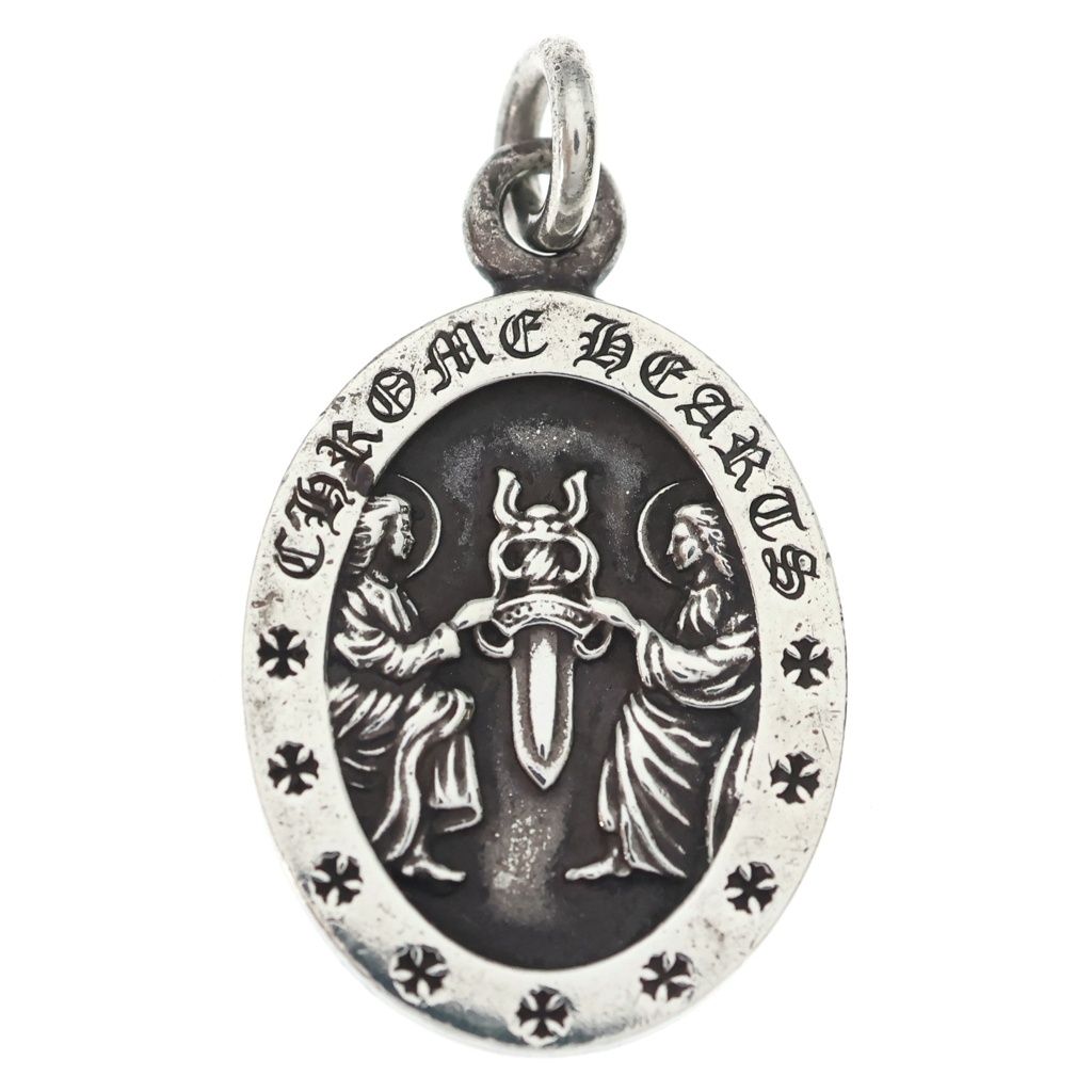 Chrome Hearts Angel Medal Oval Pendant Top Silver