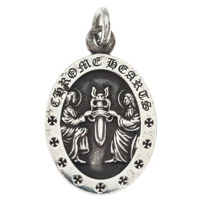 Chrome Hearts Angel Medal Oval Pendant Top Silver