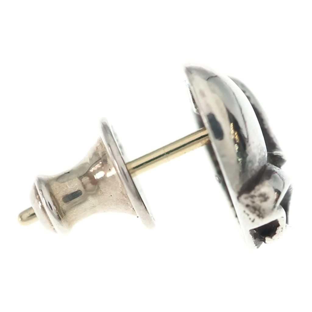 Chrome Hearts Stud Heart Earrings Silver — view 4