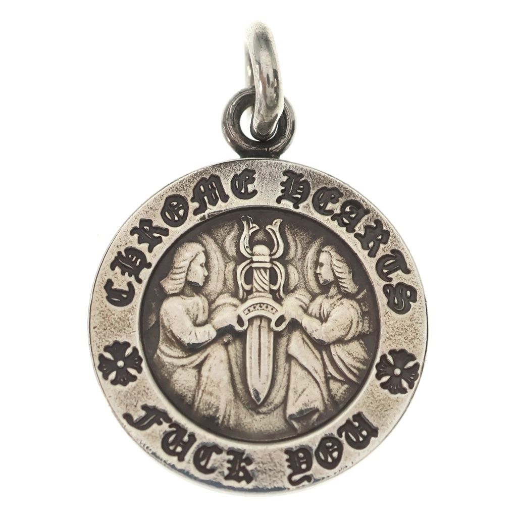 Chrome Hearts Chrm Angl Mdl V1 Angel Medal Charm Pendant Top Silver