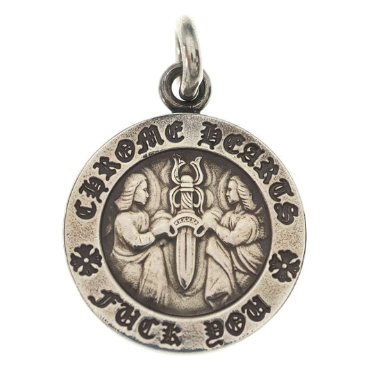 Chrome Hearts Chrm Angl Mdl V1 Angel Medal Charm Pendant Top Silver